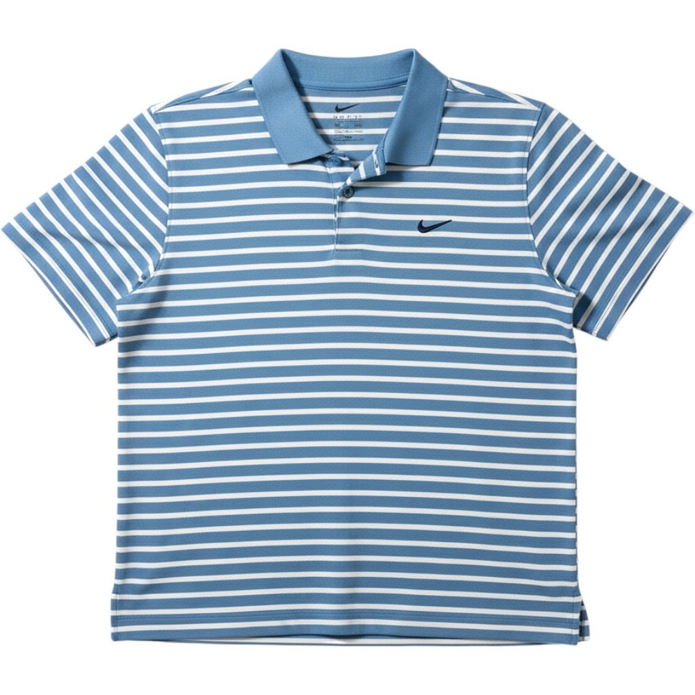 CLEARANCE-Nike Men's Light Blue and White Striped Polo